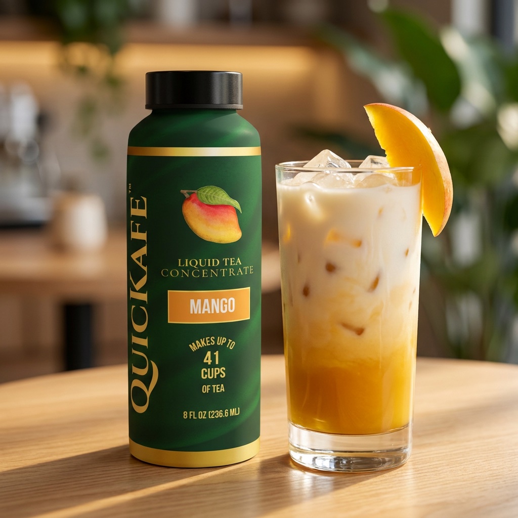 Green Tea Mango — Iced Latte